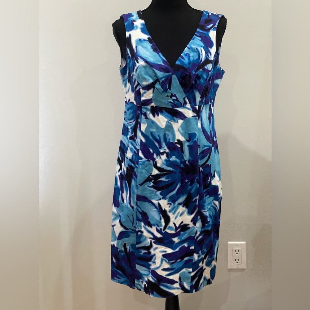 Anne Klein Blue Sheath Midi Dress for Weddings